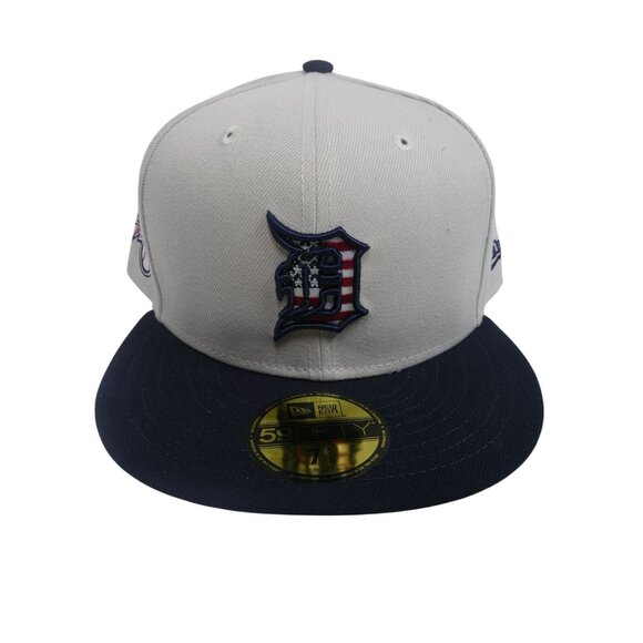 New Era 59Fifty Detroit Tigers Official‎ On-Field Baseball Cap Beige Size 7 5/8 - Picture 2 of 11